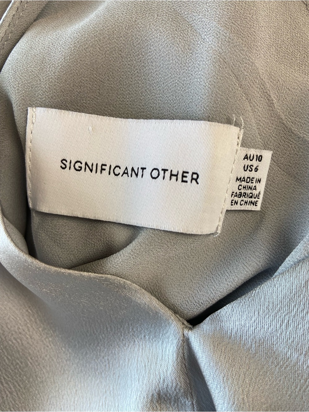 Significant Other Abbey Trapeze Pewter Satin Maxi Dress Size 6 NWOT - Picture 10 of 10